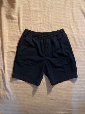 Men's Navy Athletic Elastic-Waist Shorts